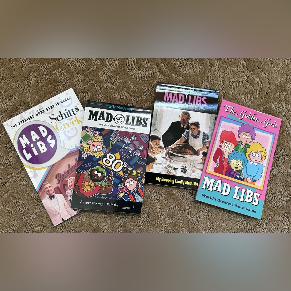 4 MAD LIBS Fill In The Blanks. Schitt’s Creek, Golden girls, 80s, family holiday